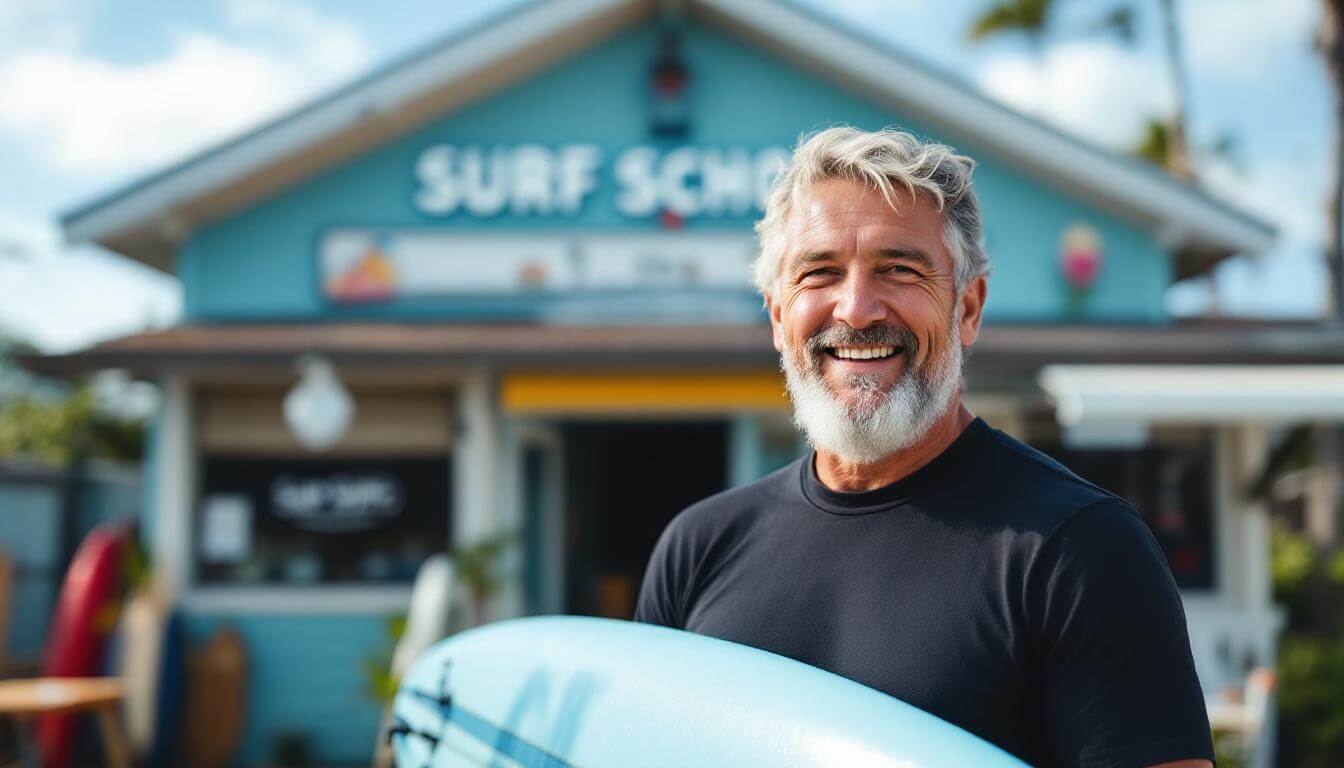 Surf school background 3